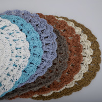 Sets de table de Noël modernes, sous-verres, dessous de tasse, sets de table en papier, fibre, tissu, crochet, sets de table ronds, dessous de plat