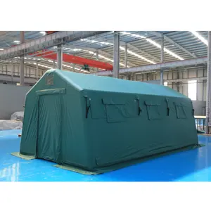 Pabrik Double Safe tenda bantuan bencana tiup medis berkemah kanvas besar hijau hidup kustom