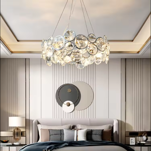 New Design Nordic <b>Living</b> <b>Room</b> Hotel Modern <b>Led</b> Circle K9 Ring Crystal Chandelier Pendant <b>Light</b> - Product Image 4