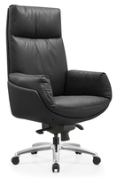 Chaise de patron ergonomique moderne sur mesure vendue en usine, en cuir, dossier moyen, pivotante, avec roulettes, confortable, chaise de direction de bureau, aluminium