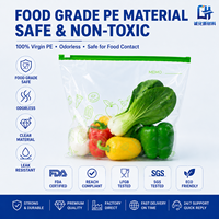 Sacs en PE auto-scellants à haute transparence pour l'emballage alimentaire, approuvés par la FDA, 100% matière première, taille personnalisée, sacs en plastique