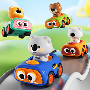 4 Coches de Juguete de Empuje y Arranque para Niños Pequeños, Coches de Fricción para Bebés, Coches de Carreras de Animales para Bebés - Product Image 1