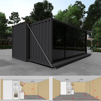 Maison de conteneur préfabriquée de luxe de 20 pieds, pliable pour le transport, bureau extensible avec design moderne