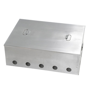 Stainless Steel Smoke Box 44.5x32.5x15.5cm Portable Outdoor BBQ Smoking Rack For Fish Meat Grilling - Product Image 3