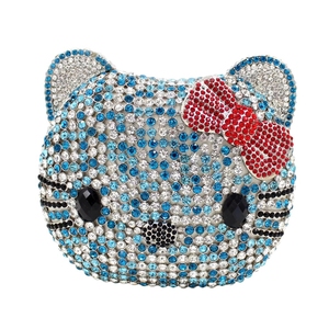 Bolso de Mano con Cabeza de Gatito Adorno de Cristales, Estilo Anime, Brillante, Hecho a Mano, con Diamantes, para Mujer, Navidad - Product Image 1