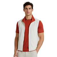 Gilet coupe-vent léger de luxe pour homme, réversible, personnalisé, rouge brique, sans manches, OEM
