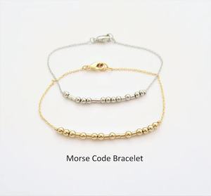 Inspire Jewelry Personalized Morse Code Bracelet for Women Secret Message Custom Dainty Beaded <strong>Friendship</strong> Bracelet Bestie <strong>Gift</strong> - Product Image 1