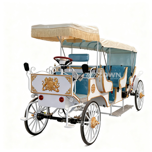 Charrette touristique pour cérémonies de mariage et utilisation en station balnéaire, homologuée CE, 4 roues, charrette électrique à chevaux - Product Image 1
