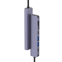 El mejor precio 7 en 1 USB C HUB, Adaptador 4K HDMI y adaptador de lector de tarjetas de memoria USB con carga PD 100W para computadora portátil