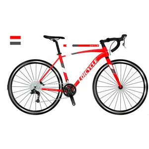 700C 21速公路自行车/新款红色悬挂铝框公路自行车700C山路自行车