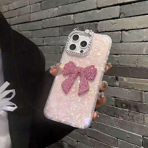 Funda para Teléfono Móvil con Purpurina y Diamantes, con Lazo Transparente, para iPhone 17 Pro Max, 15, 16 Plus, 14, 13 Pro, 12 Mini, 11, 7/8 Plus - Product Image 4