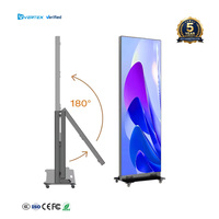 Светодиодный рекламный экран-тотем для помещений 640*1920 мм, 800 нит, GOB P1.86 P2 P2.5, мобильный, складной, с подставкой