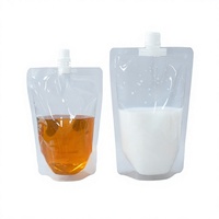 Pochette Souple Transparente Personnalisée avec Bec Verseur, Emballage Alimentaire en PE Recyclable, 9 Couleurs, Gaufrage pour Vodka, Soda, Bière