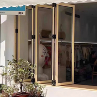 Moderne Fenêtre Cuisine Bar Café Lait Thé Boutique En Alliage D'aluminium Rail Villa Gauche Droite Pliable Conception Horizontale