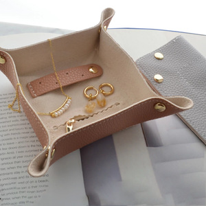 Creative PU jewelry bag, foldable jewelry box, <b>ring</b>, earring, and <b>necklace</b> storage rack, simple and stylish jewelry tray - Product Image 1
