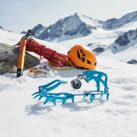 Crampons de Glace Antidérapants pour Escalade Extérieure -S3, Légers et Portables, en Alliage d'Aluminium 7075, 14 Dents