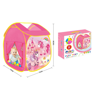 Bán buôn RS tùy chỉnh phim hoạt hình Unicorn loạt unisex nhựa thể thao đồ chơi đường hầm chơi nhà lều với 50 quả bóng Đại Dương - Product Image 3