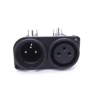 موصل XLR بزاوية قائمة CT3-21W*<span class=keywords><strong>2</strong></span>، توصيل مزدوج، <span class=keywords><strong>3</strong></span> دبابيس، ذكر وأنثى، تركيب على لوحة PCB، 50 فولت تيار مستمر 0.<span class=keywords><strong>3</strong></span> أمبير، عمر طويل 3000 دورة - Product Image 2