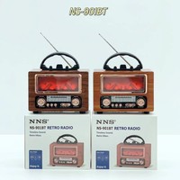 Radio Portátil Retro NS-901BT con Lámpara de Llama para el Hogar, Tres Bandas FM, con Ranura para Tarjeta, Ideal para Comercio Exterior