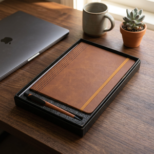 Efficient Business Travel <b>Journal</b> <b>Diary</b> PU Leather Cover Soft Magnetic Clasp Refillable Loose-Leaf Paper Sheets Built-In Pen - Product Image 3