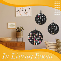 Organisateur mural rond en feutre pour broches, épingles, boucles d'oreilles, colliers et bijoux