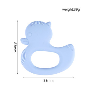 Mordedor con sonajero de pato de silicona de grado alimenticio de 83 mm, masticable para bebés de 0 a 24 meses - Product Image 1