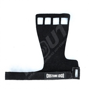 Guantes de Gimnasia Unisex Personalizados con Protección de Palma de Cuero Vacuno, 4 Orificios y Logotipo Personalizado para Dominadas y Levantamiento de Pesas, Agarre Cómodo - Product Image 4