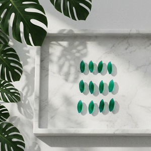 ชุดอัญมณีออนิกซ์สีเขียวธรรมชาติ 12 ชิ้น ขนาด 4x8 มม. รูปทรงมาร์คีส์ เจียระไนเหลี่ยมเพชรพลอย ได้รับการรับรองจากผู้ตรวจสอบบุคคลที่สาม สำหรับทำเครื่องประดับ - Product Image 1