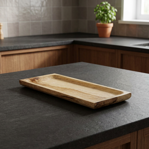 Bandeja Rectangular de Madera para Servir, Diseño Minimalista Hecho a Mano, Plato de Madera Sólida - Product Image 3