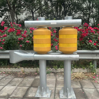 Barrera de Seguridad Vial Anticollisional de Rodillos Giratorios, Acero Galvanizado en Caliente, Diseño Flexible, Dimensiones Personalizables, Rellenable con Agua
