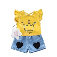 Top T-Shirt Streifen Shorts Kinder 2 Stück Anzug Kleinkind Baby Mädchen Sommer Kleidung Set Baby Mädchen Outfit