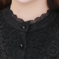 Vente en gros Automne/Printemps : Robe midi décontractée pour femme, grande taille, élégante, à manches longues, en dentelle, épaisse, tendance