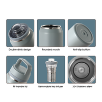 Bouteille isotherme portable à double paroi avec logo personnalisé, 500 ml/700 ml, en acier inoxydable, tasse de voyage isolée sous vide, anti-fuite, sans BPA
