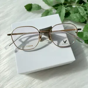 Thiết kế mới nhất unisex retro vòng tinh khiết Titanium quang học Kính đọc sách khung