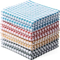 Serviettes de cuisine en coton 100% rayées gaufrées, absorbantes, réutilisables, séchage rapide, pour la maison et les restaurants (vente en gros)