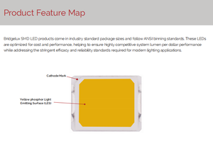 Bridgelux ชิป BXEN-30E-21M-3DA 3V 0.5W SMD 2835 Ra80สีขาวอบอุ่น - Product Image 3