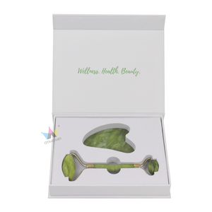 Personalized Biodegradable Eco-Friendly Luxury Magnetic <b>Jade</b> <b>Roller</b> Facial Gua Sha Rigid Square Paper Box with Sponge EVA Insert - Product Image 4