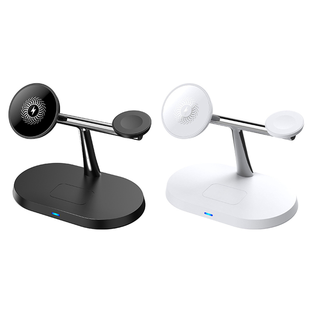 15W 3-in-1 Magnetic Wireless Charger Stand Foldable Multi-Device Charging Station IPhone/AirPods/Apple Watch Fast Mag-Safe