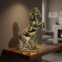 Cendrier de luxe portable plaqué or, sculpture de cheval classique, forme personnalisée