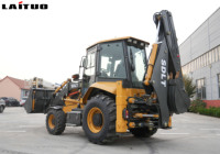 Laituo 3CX Excavator Mini Diesel 4x4 Wheel Loader dengan Mesin Yuchai Backhoe untuk Operasi Pertanian