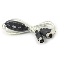 Kabel adaptor USB IN-OUT MIDI, kabel konverter Keyboard elektronik ke musik