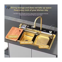 Évier de cuisine intelligent européen BEDE, fabricant d'éviers de style farmhouse multifonctionnels, à fixation murale, numérique, en acier inoxydable, moderne et dissimulé