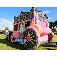 Château Gonflable Combo Princesse avec Toboggan et Aire de Saut pour Fêtes de Filles
