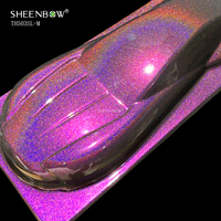 Pigment laser blanc arc-en-ciel haute technologie 10-60 microns, poudre holographique changeante de couleur pour enveloppements de voitures et revêtements personnalisés TH503SL