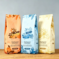 YOUYI Sachet de café en plastique à fond plat avec valve et fenêtre, haute opacité pour torréfacteurs de café en petites séries, qualité alimentaire sans BPA