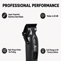 Tondeuse à cheveux rechargeable sans fil pour barbier, 2600 mAh, type C, outil de coupe de cheveux professionnel avec construction en aluminium