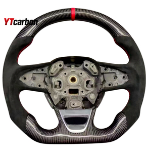 Volant de course personnalisé en fibre de carbone véritable YTcarbon pour <span class=keywords><strong>Clio</strong></span> MK4 GT RS 12-18, accessoires intérieurs de voiture, pièces automobiles - Product Image 4