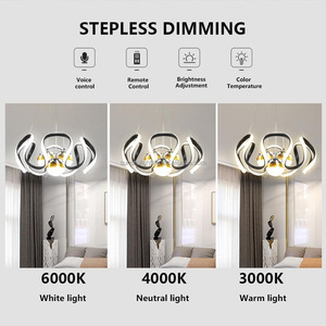 Lampara140w <span class=keywords><strong>LED</strong></span> Đèn chùm điều khiển từ xa Dimmable 3-MÀU <span class=keywords><strong>LED</strong></span> Đèn chùm trần ánh sáng mặt dây chuyền cho phòng ăn nhà bếp đảo - Product Image 5