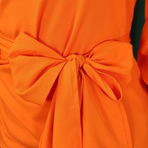 เสื้อยืดคอวีเซ็กซี่สำหรับผู้หญิงเสื้อยืดแขนพองผูกไขว้ไร้สายสีพื้นแฟชั่น - Product Image 6