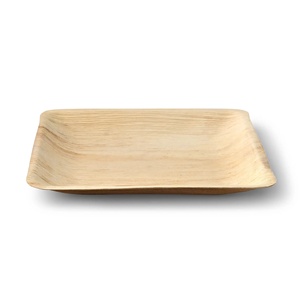 Assiette carrée 20x20 cm en feuille de palmier, idéale pour le thé de l'après-midi et les collations, de haute qualité et très tendance - Product Image 6
